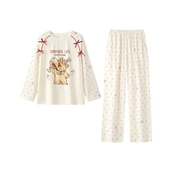 Gongdie x GANBEIXIAOGOUCHAHUA,LIANMINGKUAN Pajama Set Women's Apricot