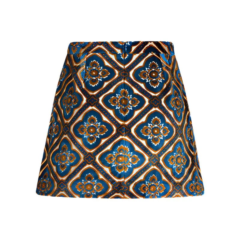 ETRO Graphic patter Velvet effect Skirt-1