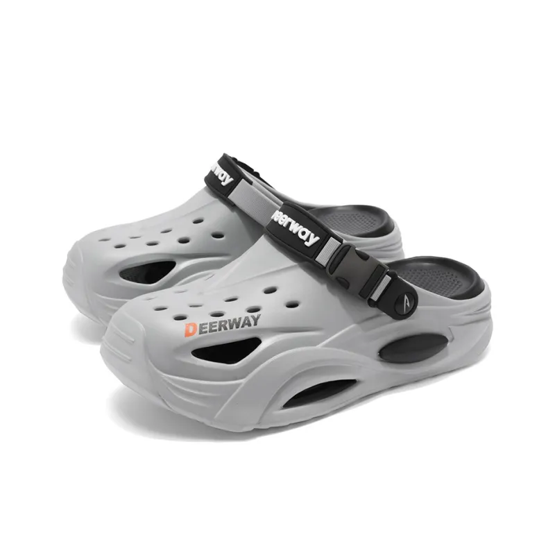 DEERWAY Beach Slippers Clogs Men's Gray-2