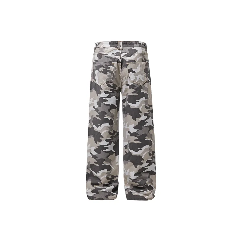 RAMPAGE Jeans Unisex Gray And White Camouflage-1