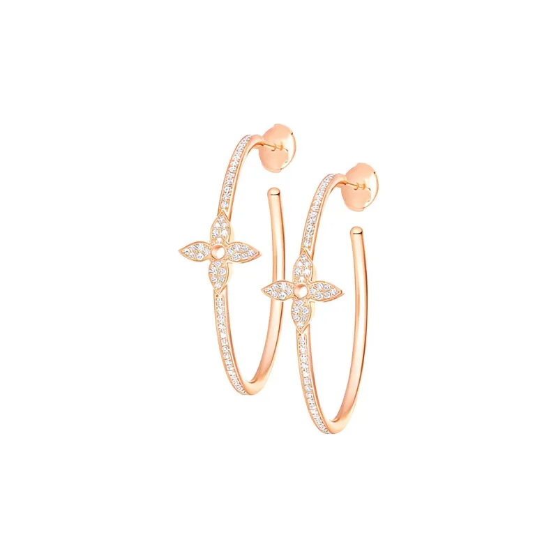 LOUIS VUITTON Idylle Blossom Hoops Pink Gold And Diamonds-1