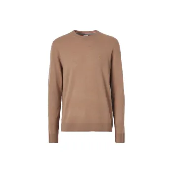 Burberry Cashmere Knitted Fabric Sweater Men's Camel 80443191