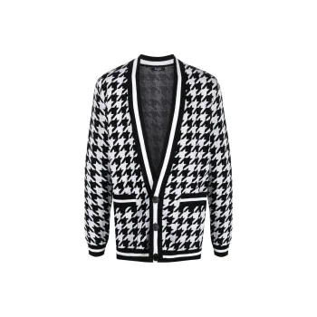 BALMAIN Houndstooth Knitted Cardigan