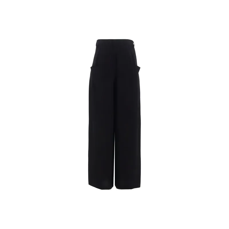Yohji Yamamoto U-Doube Tucked Wide Pant 'Black'-1