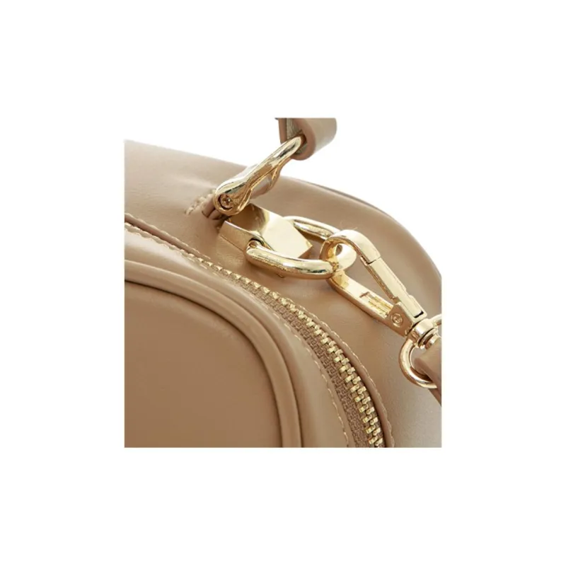 Disney PU Shoulder Bag, Crossbody Bag, Camera Bag, Zip Closure Handbag Small Size Women's Light Brown-4