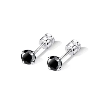 LNIEER Medical Titanium Steel Zirconia Stud Earrings Men's