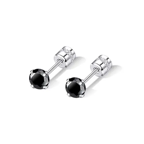 LNIEER Medical Titanium Steel Zirconia Stud Earrings Men's