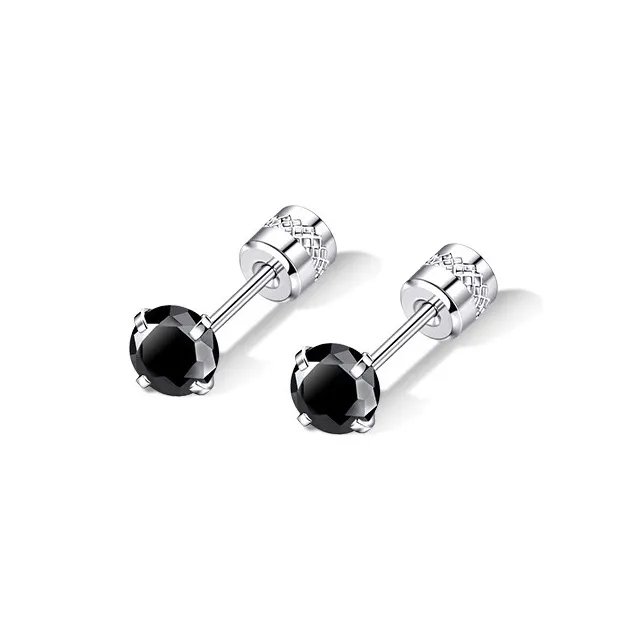 LNIEER Medical Titanium Steel Zirconia Stud Earrings Men's-30