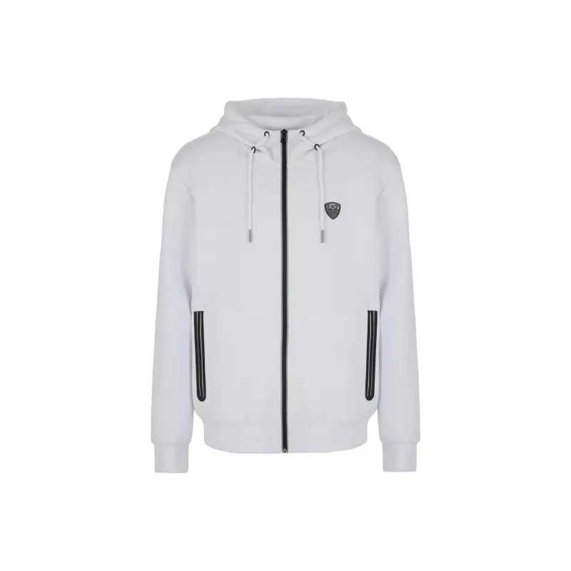 EMPORIO ARMANI Logo Patch Zip Up Hoodie-0