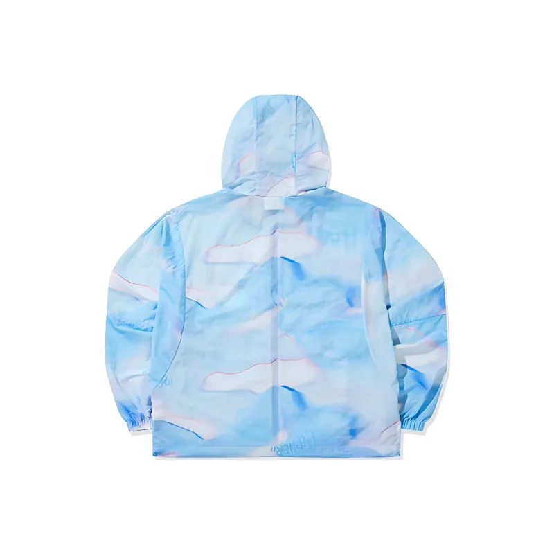 QIAODAN Trench Coat Women's Atomic Blue Print-1