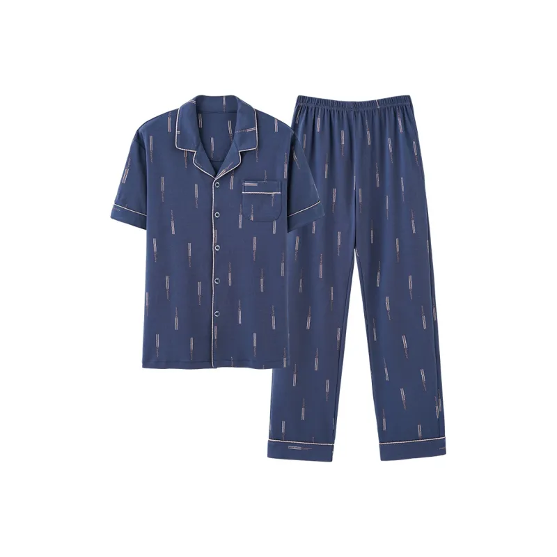 MIIOW Pajama Set Men's Steel Blue-1
