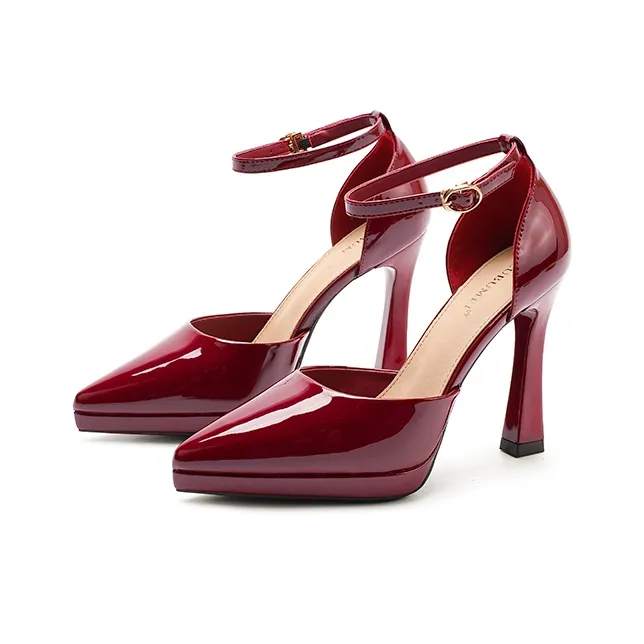 Zubumei Chunky Heel High Heels 10CM Women's-14
