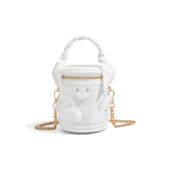 CLEVER& KETCH PU Handbag, Crossbody Bag, Wallet On Chain Women's White/Pink/Black