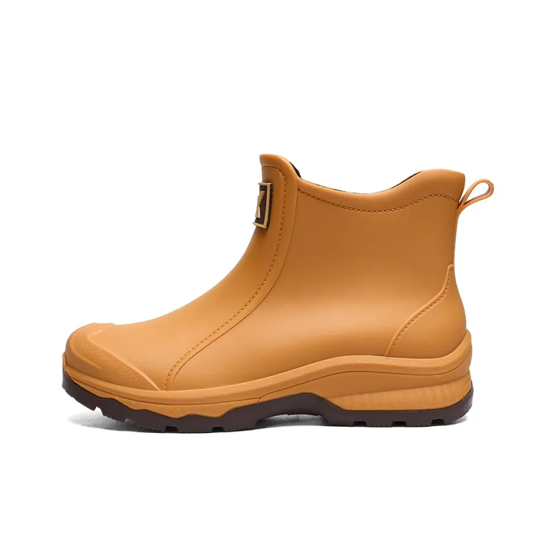 LONGYING Rain Boots Men Black/Khaki/Ecru-4