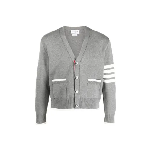 THOM BROWNE 4 Bar Striped Buttoned Cardigan