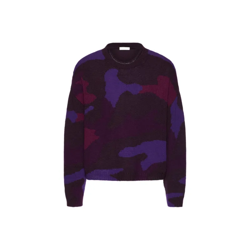 Valentino Camouflage Motif Long-Sleeved Jumper-0