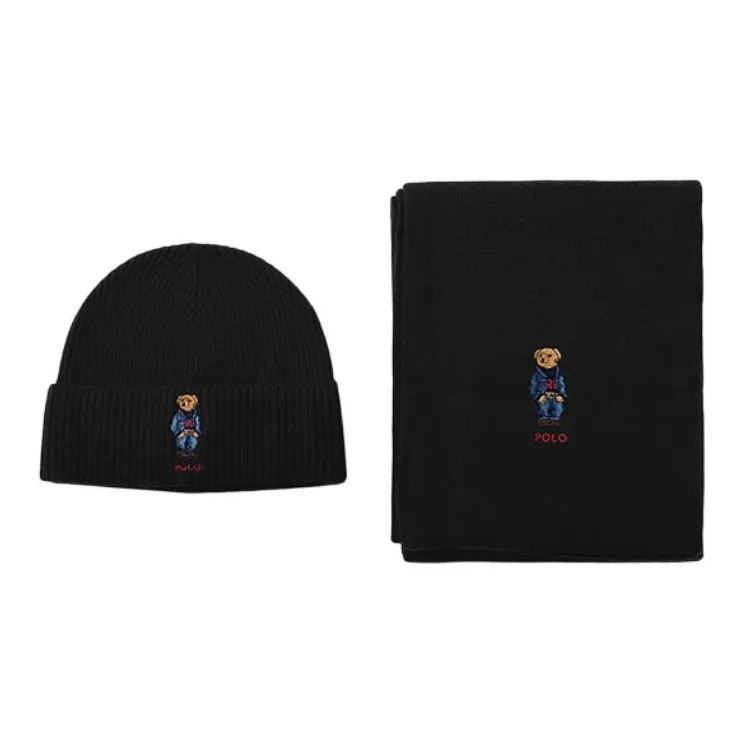 Polo Ralph Lauren Wool Nylon Knit Scarves Unisex Black-0