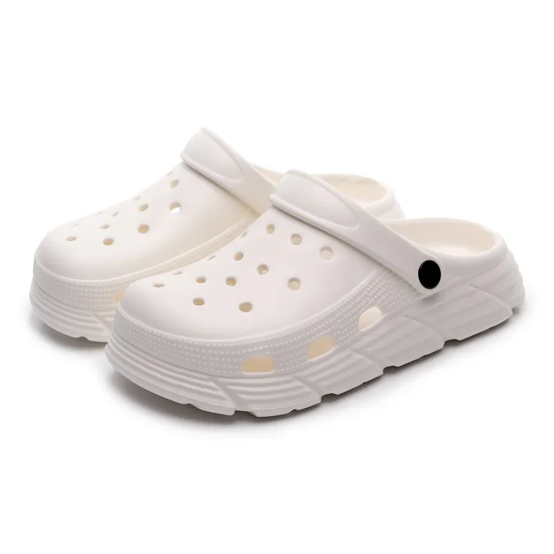 Golofi Clogs, Summer Platform Versatile Slip Resistant Couple Closed Toe Minimalist Style, Slippers, Unisex-1