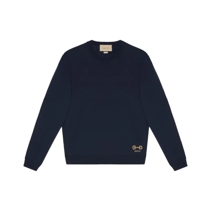 GUCCI Logo Embroidered Crewneck Sweater-0