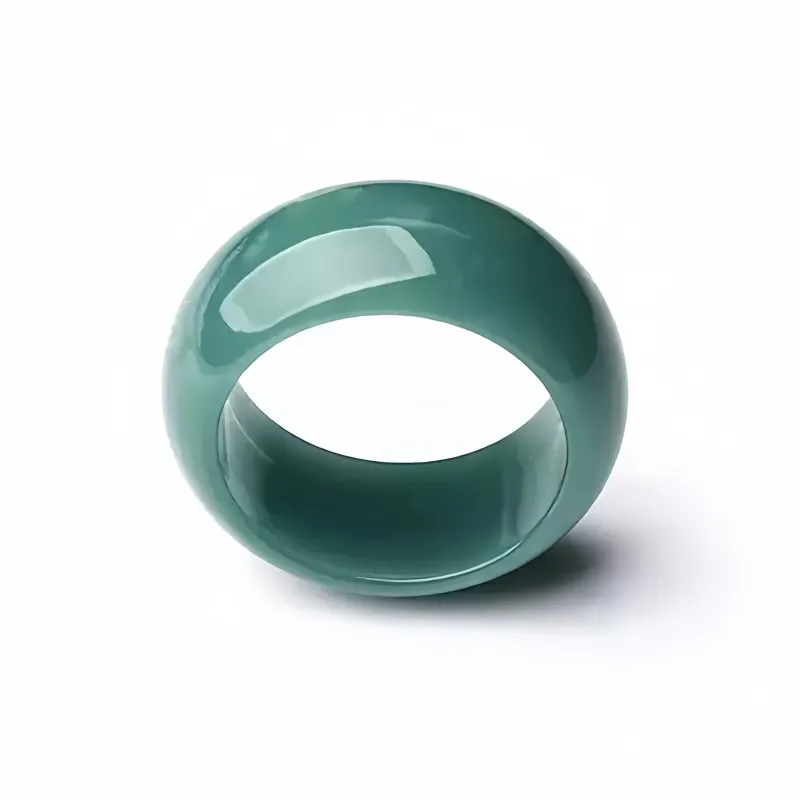 MY WORLD BEGINS AND ENDS WITH YOU Bean Type Jadeite Rings Unisex-2