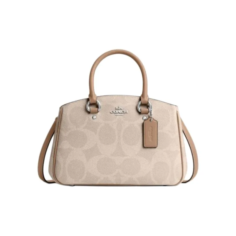 COACH Artificial Leather Shoulder Bag, Crossbody Bag, Handbag Trumpets Women's Sand Yellow & Taupe-0