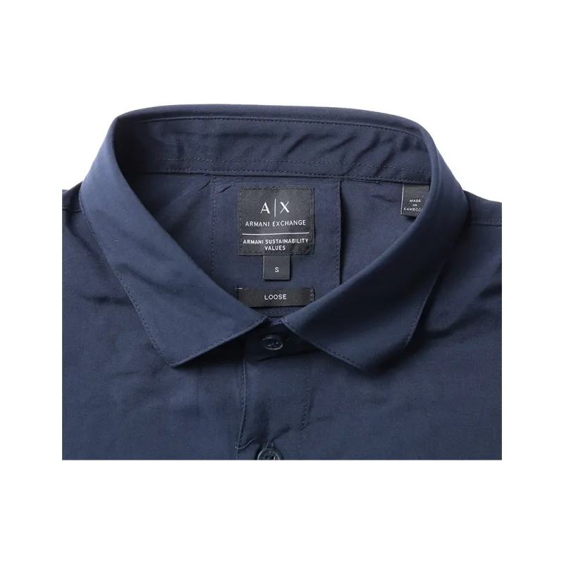 ARMANI EXCHANGEAE SS23 Shirt Men's Marine Blue-4