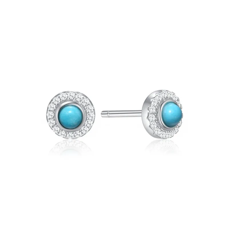 CHAOHONGJI S925 Silver Turquoise Stud Earrings Women's-0