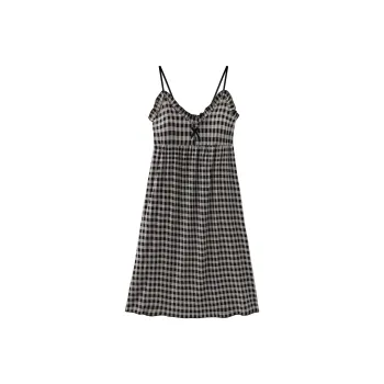 OEING Nightgown Women's Black Plaid