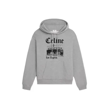 CELINE Troubadour Loose Hoodie In Cotton Fleece