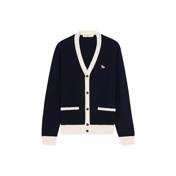 Maison Kitsune Maison Kitsune Back To Series Sweaters Unisex Navy Blue-0