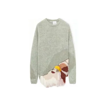 LOEWE SS23 Cashmere Sweaters Unisex Fennel Green