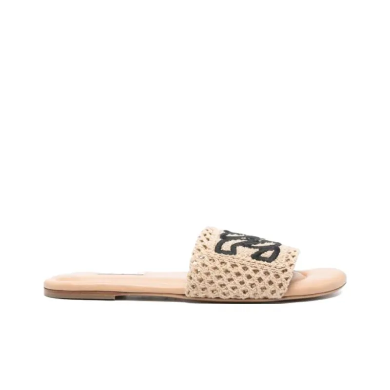 Casadei Slide Slippers Women's Beige-1