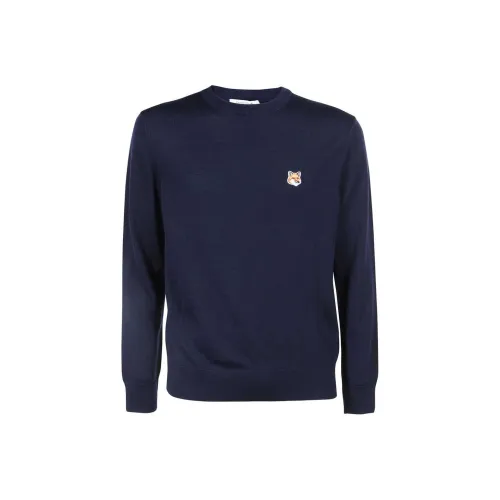 Maison Kitsune Fox Head Patch Long Sleeved Jumper