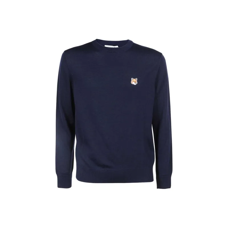 Maison Kitsune Fox Head Patch Long Sleeved Jumper-0