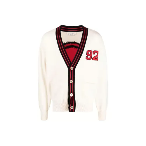 Alexander McQueen Skull Intarsia V Neck Cardigan