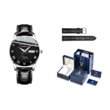 Black Leather Jet Black Dial
