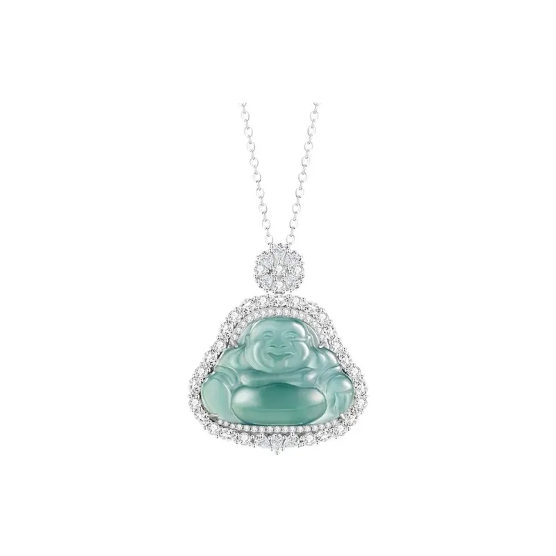 Yuanyanghuangjin Ice Glutinous Jadeite Necklaces Women's-0