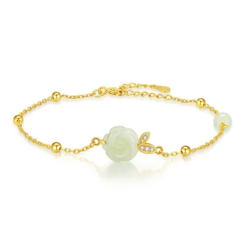 Central Fashion Hetian Jade Bracelets Green Jade Women's