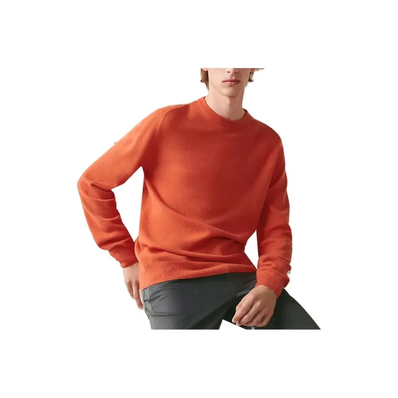 HERMES Sweaters Men Orange Red-0