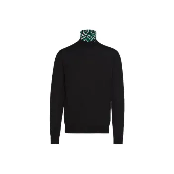 PRADA Jacquard Collar Turtlenck Sweater