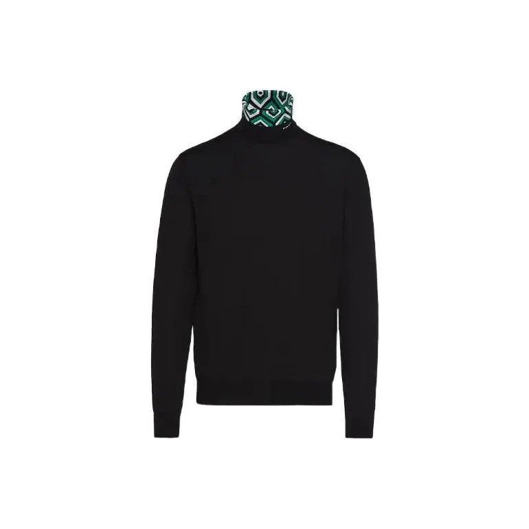PRADA Jacquard Collar Turtlenck Sweater-0