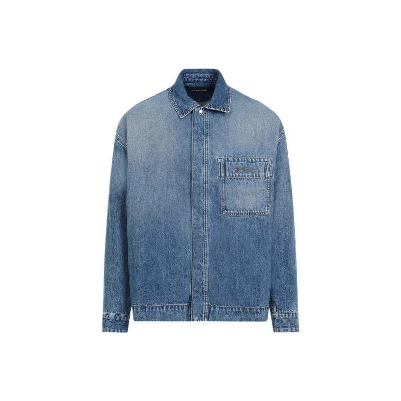 Jacquemus Logo Embroidered Denim Shirt-0