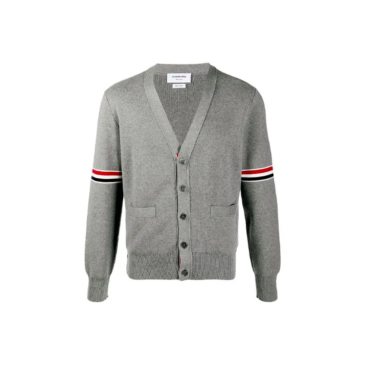 THOM BROWNE 4 Bar Stripe V Neck Cardigan-0