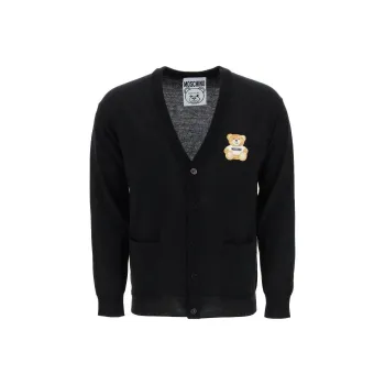 MOSCHINO Teddy Patch V Neck Cardigan