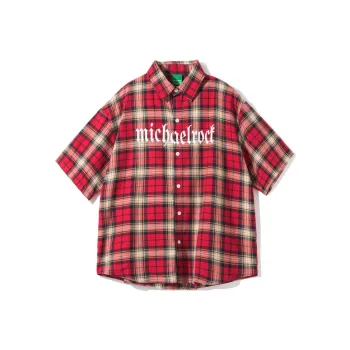 Kudamm Shirts Unisex Red Plaid