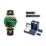 Brown Leather with Green Inlay