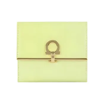 FERRAGAMO Leather Wallet Women's Green
