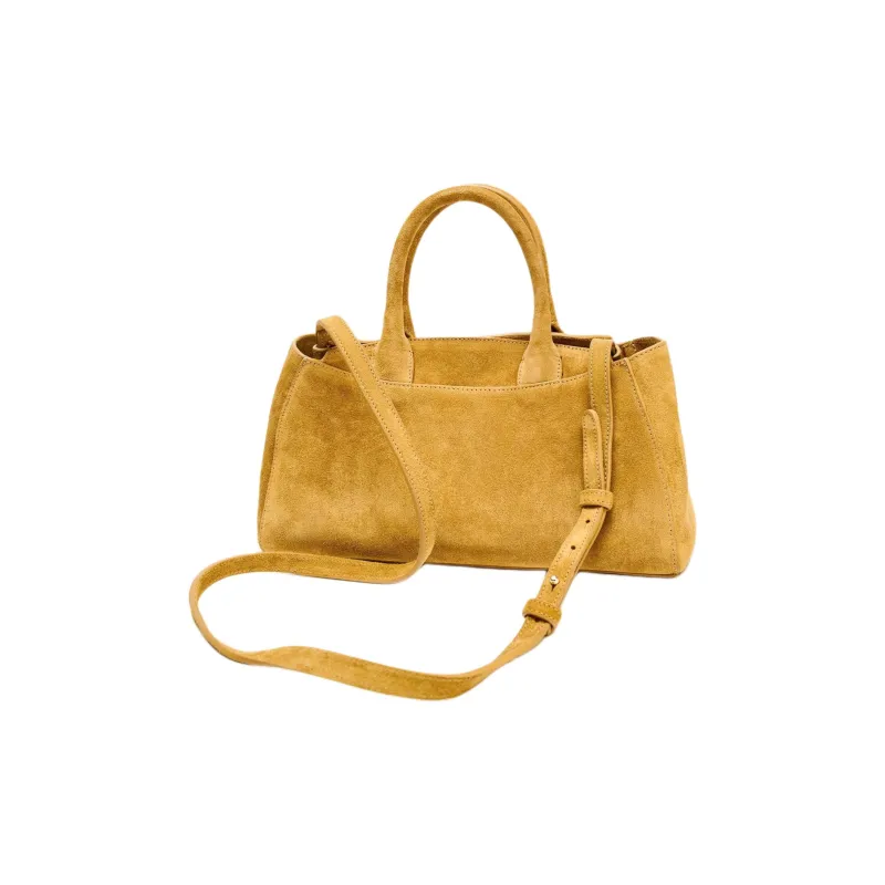 ZARA Cow Leather One Shoulder Handbag Mini Women's Yellow-1