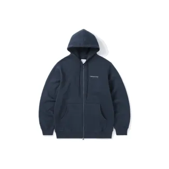 Thisisneverthat FW24 DSN Logo Zip Up Hoodie Sweatshirt Unisex Navy