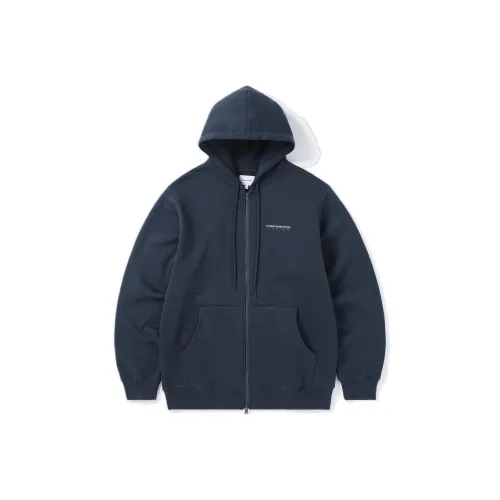 Thisisneverthat FW24 DSN Logo Zip Up Hoodie Sweatshirt Unisex Navy